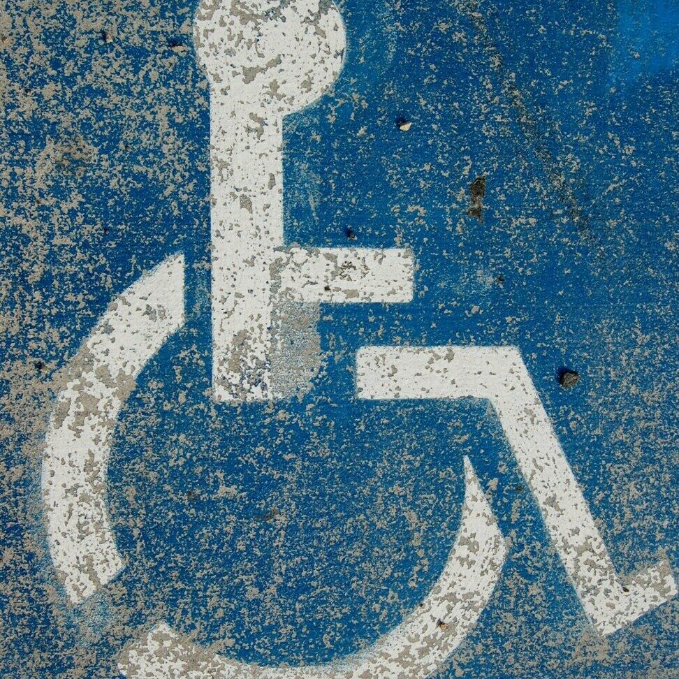 blue and white disable logo